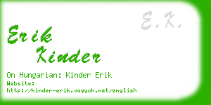 erik kinder business card